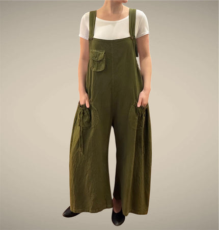 Tibet House AS41 Thick Cotton 3 Pocket Overalls Khaki