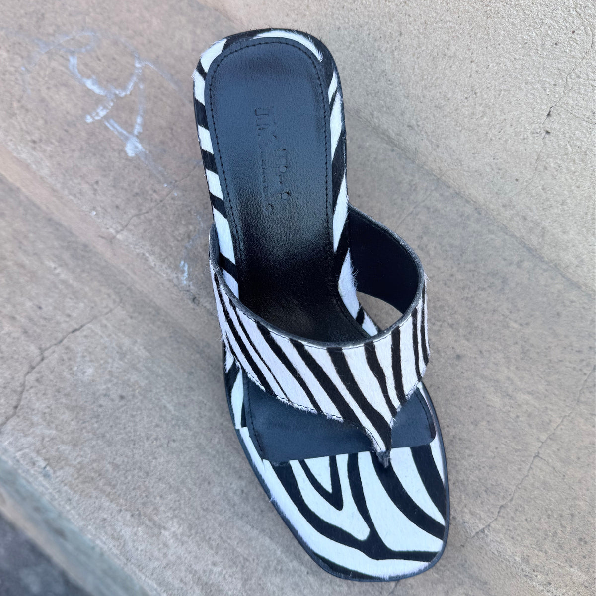 Mollini Neomi Heel Sandals Zebra/ Black Pony