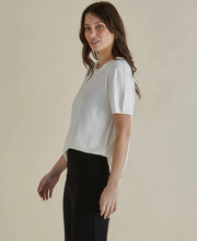 Load image into Gallery viewer, Betty Basics Robbie Knit Tee Cream
