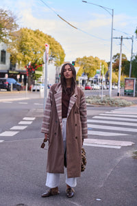 Barry Made Holmsen Trench Choc/ Camel Check