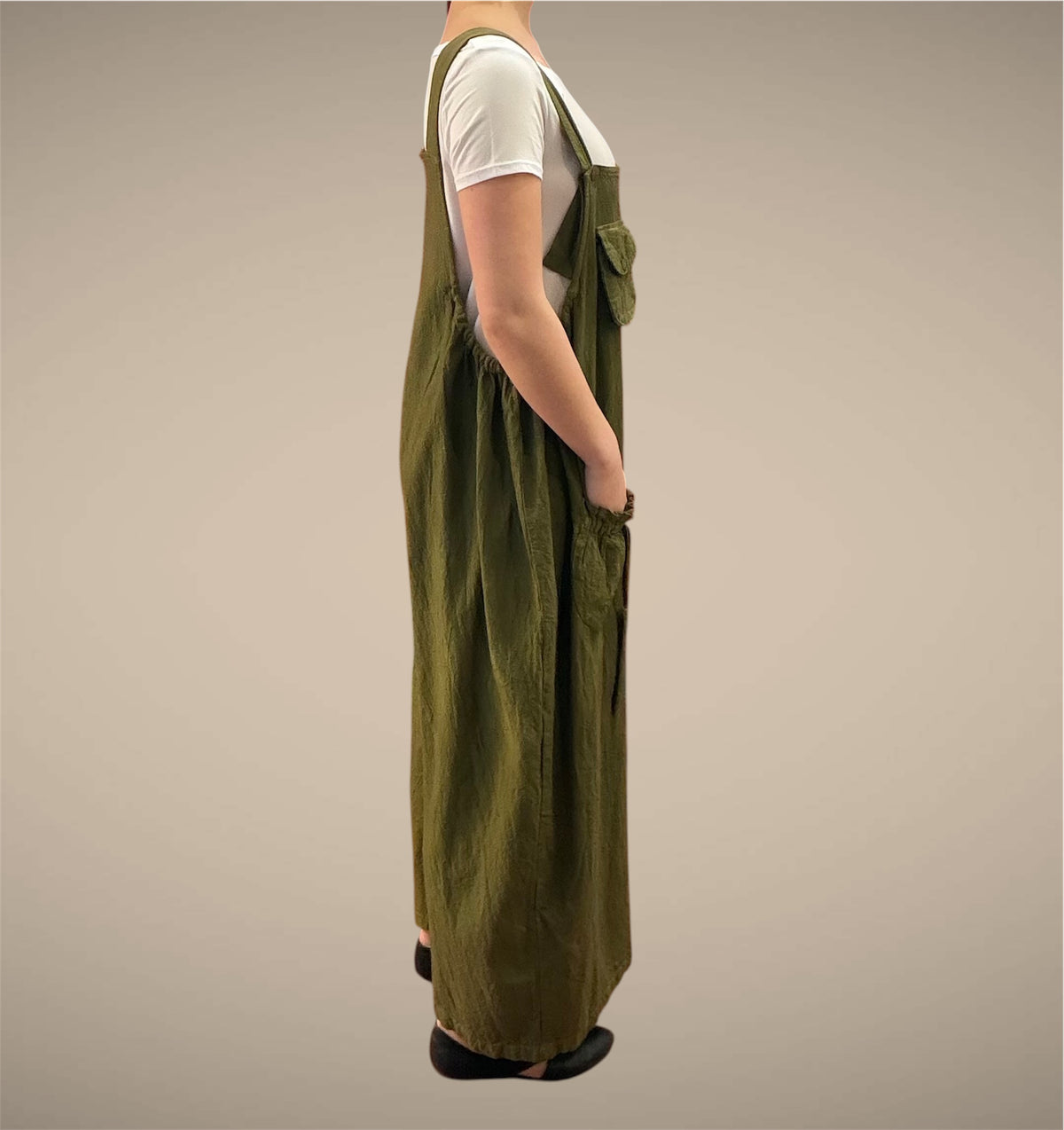Tibet House AS41 Thick Cotton 3 Pocket Overalls Khaki