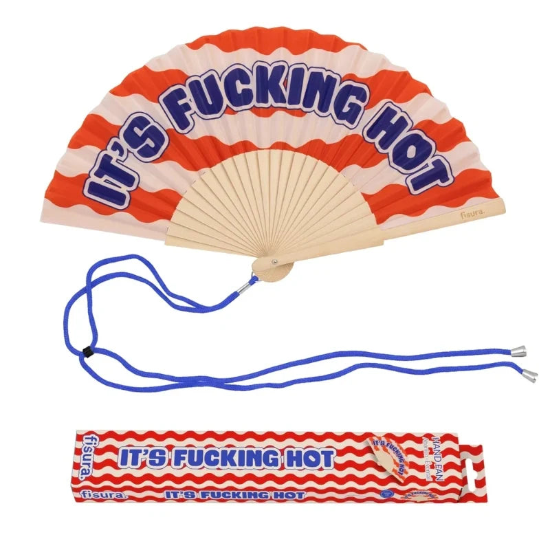 Fisura 'It's F***ing Hot' Hand Fan With Gift Box Waves