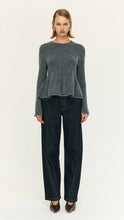 Load image into Gallery viewer, Staple The Label Noelle Peplum Knit Top Charcoal Grey

