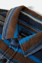 Load image into Gallery viewer, Brixton Bowery L/S Arctic Strecth Fleece Mood Indigo Blanket Stripe
