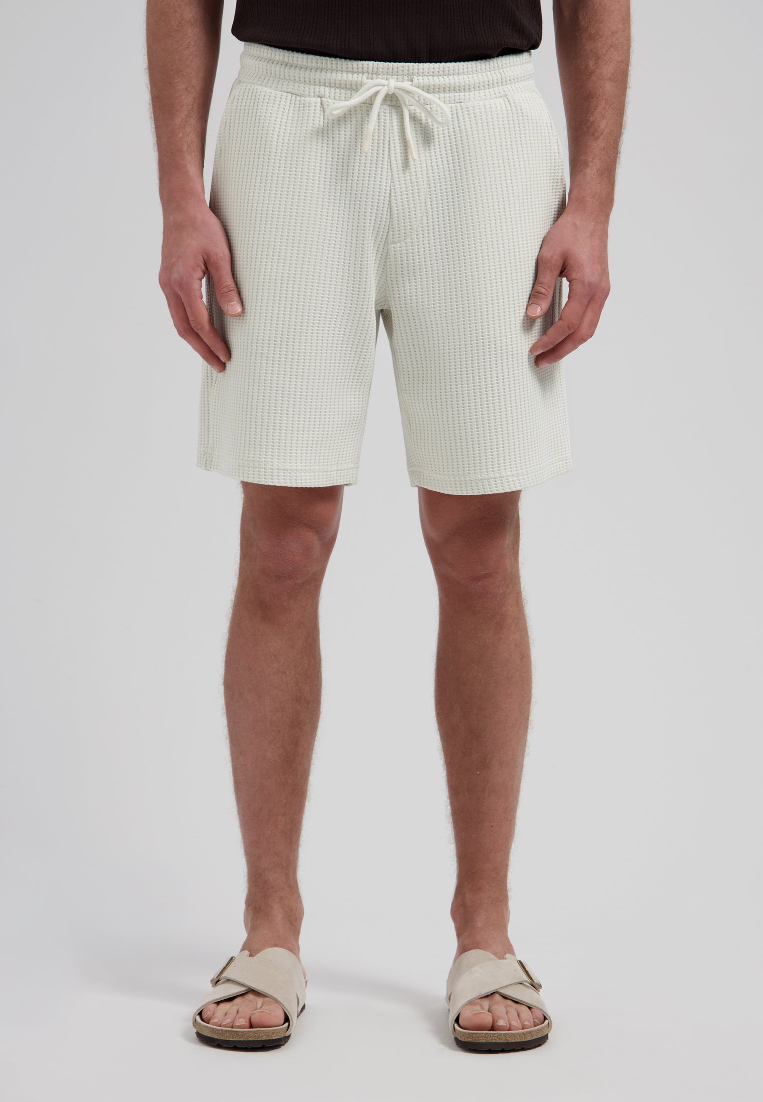 Dstrezzed Logan Waffle Sweatshort Silver Birch