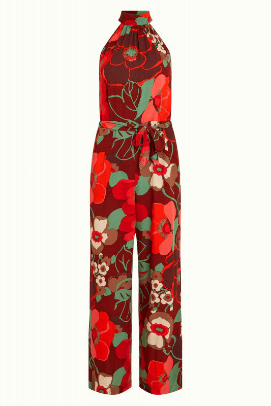 King Louie Marty Halter Jumpsuit Pecan Brown