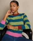 Surkana Futi High Neck Sweater Green Stripe