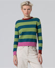 Surkana Futi High Neck Sweater Green Stripe