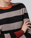 Surkana Futi Round Neck Dress Black Stripe