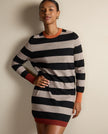 Surkana Futi Round Neck Dress Black Stripe