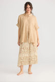 Miss Rose Sister Violet Teddie Linen Shirt Caramel