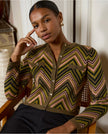 Surkana Niux Zig Zag Jacket Green Lurex