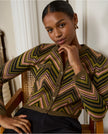Surkana Niux Zig Zag Jacket Green Lurex