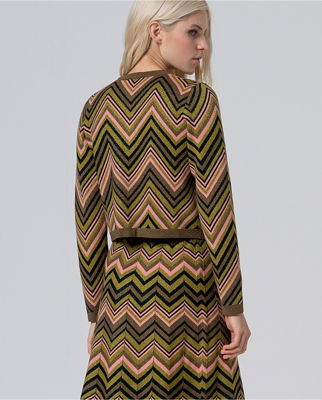 Surkana Niux Zig Zag Jacket Green Lurex