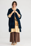 Miss Rose Sister Violet Florentine Velvet Coat Dress Midnight Blue