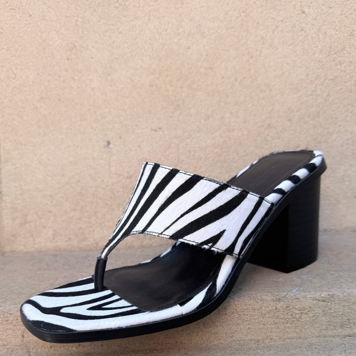 Mollini Neomi Heel Sandals Zebra/ Black Pony