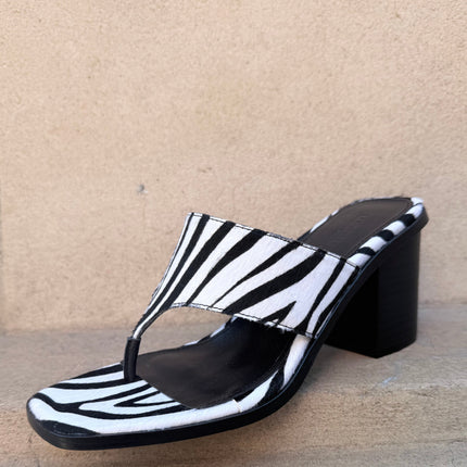 Mollini Neomi Heel Sandals Zebra/ Black Pony