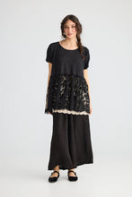Load image into Gallery viewer, Miss Rose Sister Violet Lillibelle Lace/ Cotton Top Black
