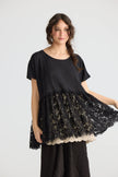 Miss Rose Sister Violet Lillibelle Lace/ Cotton Top Black