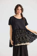 Load image into Gallery viewer, Miss Rose Sister Violet Lillibelle Lace/ Cotton Top Black
