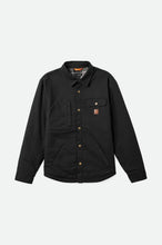 Load image into Gallery viewer, Brixton Builders Stretch Flannel Lined Jacket Washed Black

