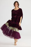 Miss Rose Sister Violet Violette Velvet Dress Bordeaux