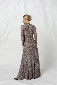 Kachel Kennedy Mesh Dress Snow Leopard