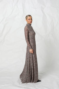 Kachel Kennedy Mesh Dress Snow Leopard