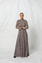 Load image into Gallery viewer, Kachel Kennedy Mesh Dress Snow Leopard
