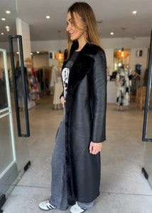 DEA The Label Faux Shearling Trench Black