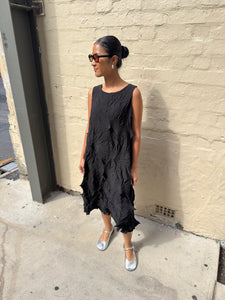 Indulge Me CLO113 Sleeveless Twist Pleat Dress Black