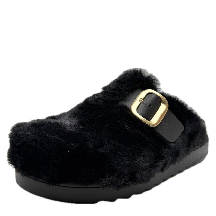 Yokono Tunez 651 Fluffy Mule Black