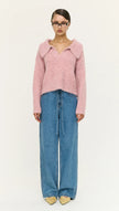 Staple The Label Cleo Polo Jumper Pink Marle