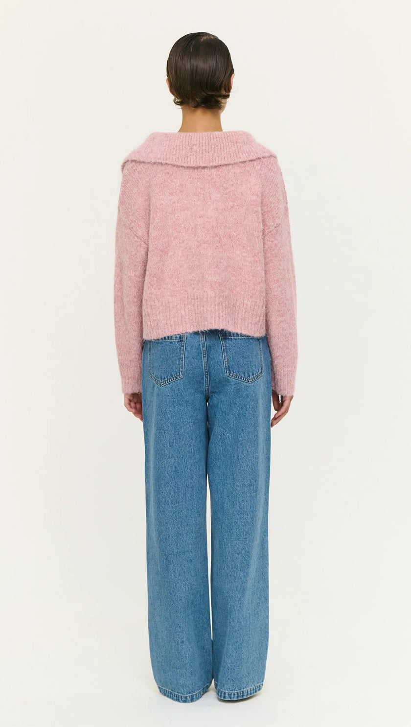 Staple The Label Cleo Polo Jumper Pink Marle