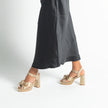 Bresley Sam Platform Heels Soft Gold Bow