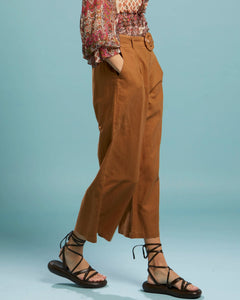 Fate + Becker Exhale Belted Wide Leg Pant Mocha