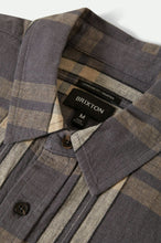 Load image into Gallery viewer, Brixton Charter Linen Blend S/S Woven Charcoal/Beige Plaid
