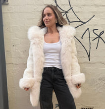 Load image into Gallery viewer, Cinnamon Creations F109 Fluffy Hooded Jacket Ivory
