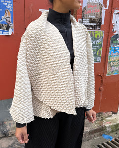 Indulge Me CLO100 Zig Zag Pleated Jacket Cream