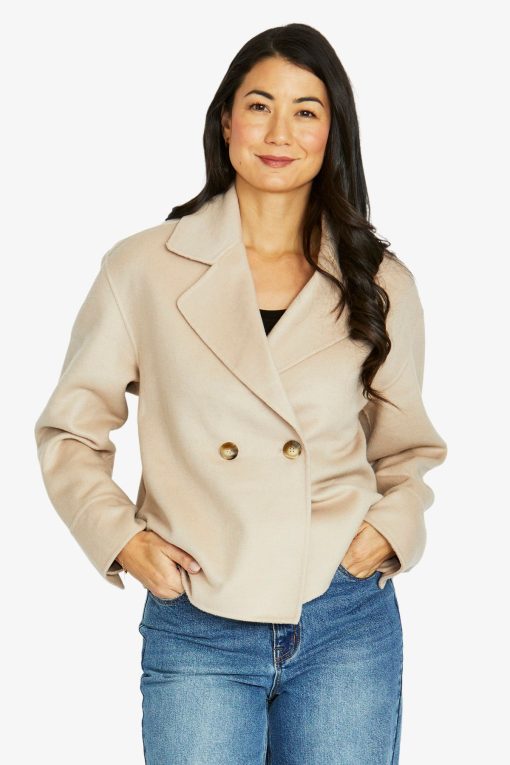 Jump Crop Coat Stone