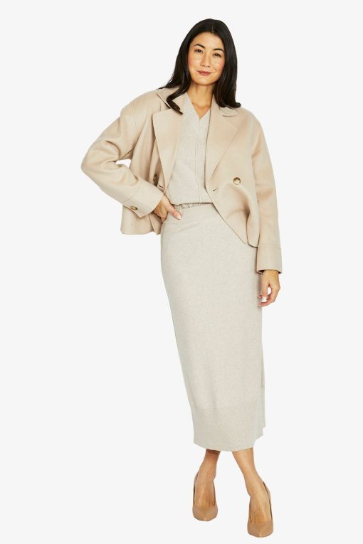 Jump Crop Coat Stone