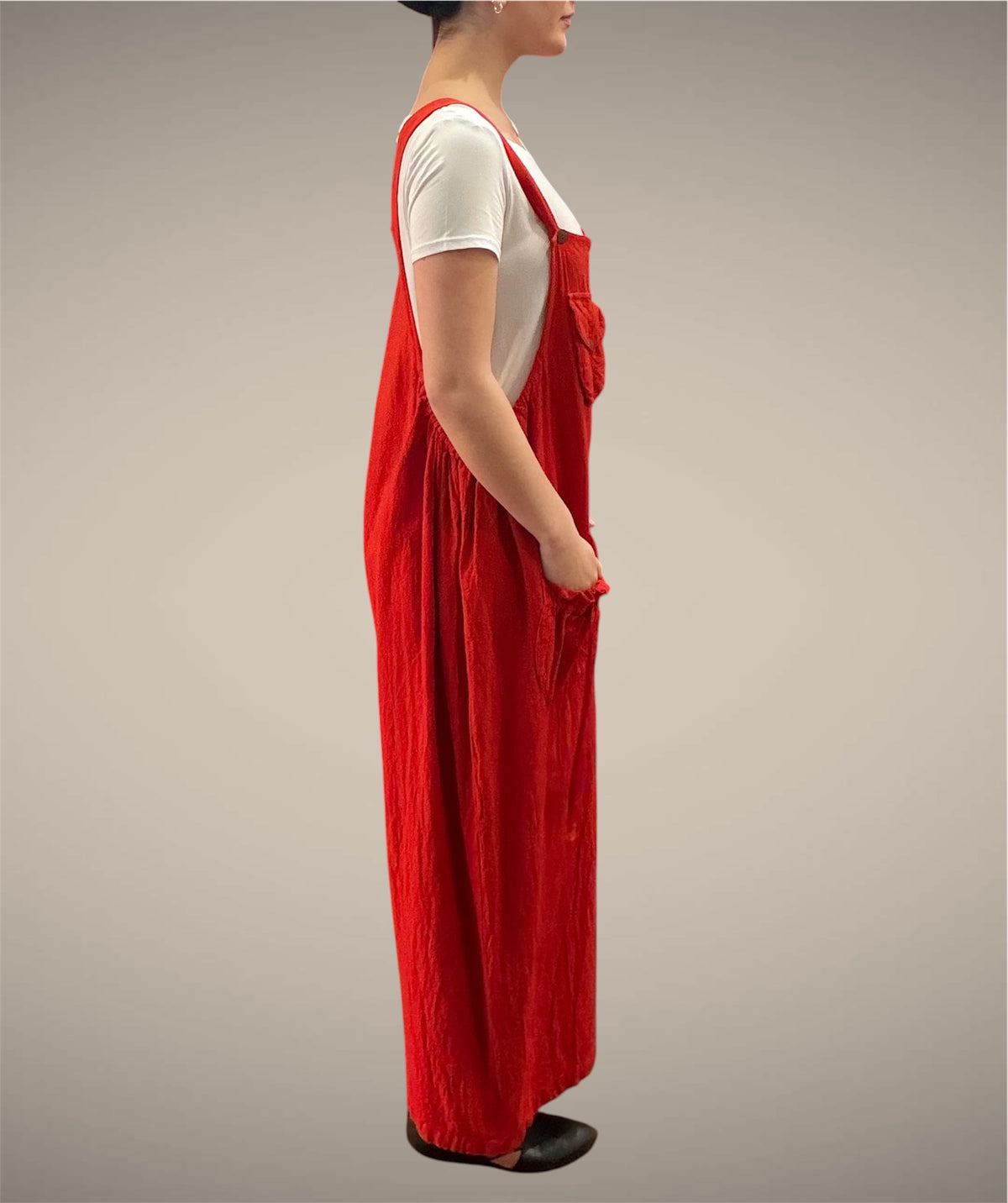 Tibet House AS41 Thick Cotton 3 Pocket Overalls Red