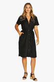 Jump Flower Motif Dress Black