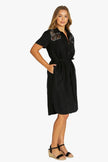 Jump Flower Motif Dress Black