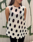 Indulge Me CLO063 Sleeveless Top Spots Ivory/ Black