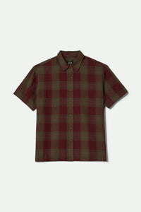 Brixton Cru Linen Blend S/S Woven Shirt Olive Surplus/Port