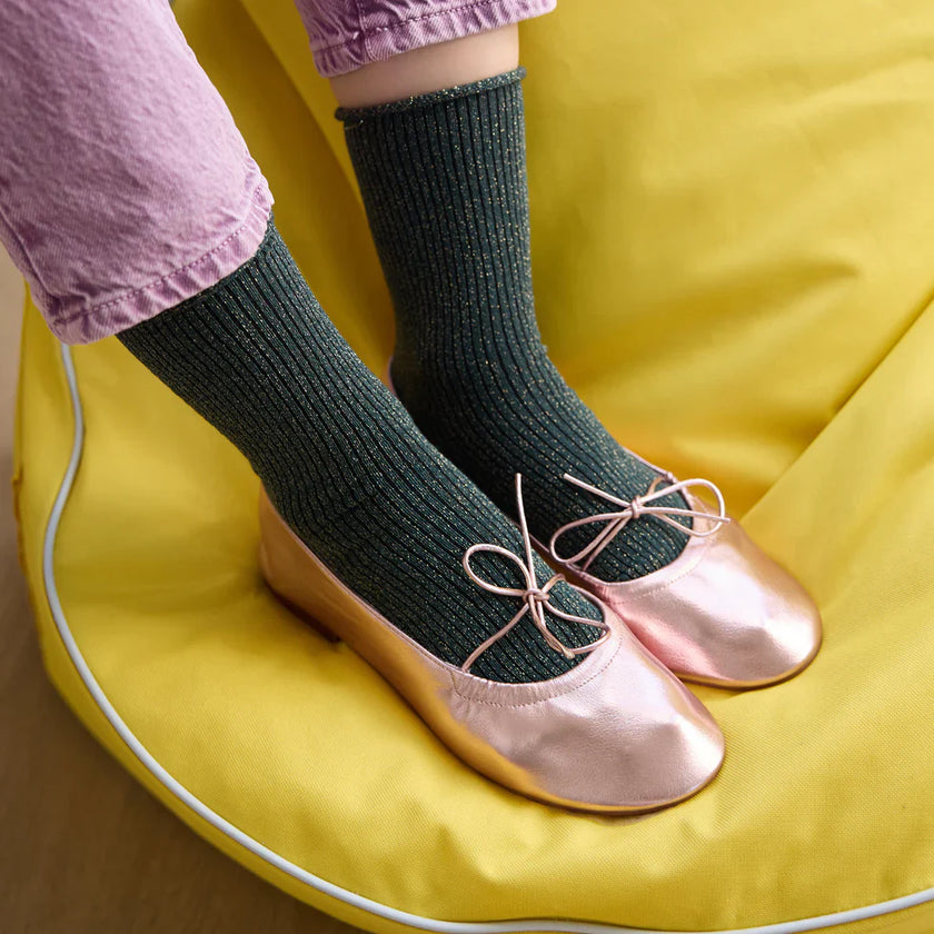 KLUE Glitter Lurex Socks Green