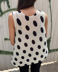 Indulge Me CLO063 Sleeveless Top Spots Ivory/ Black