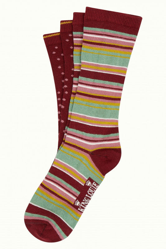 King Louie Gift Box Socks Quentin Cabernet Red