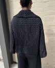Indulge Me CLO101 Zig Zag Pleated Jacket Black